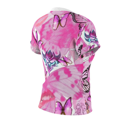 Ungodly Apparel Pink Butterfly Allover Women's Tee