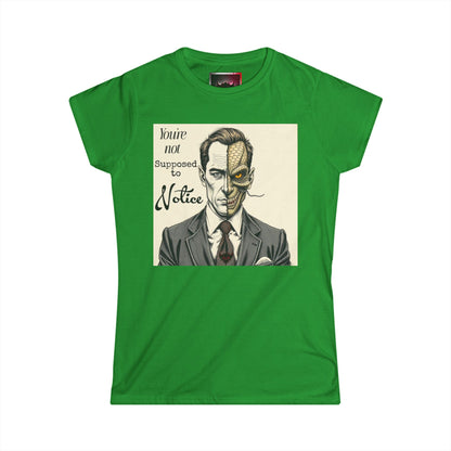 Reptilian Vintage Portrait Tee — "You're Not Supposed to Notice" Graphic Shirt
