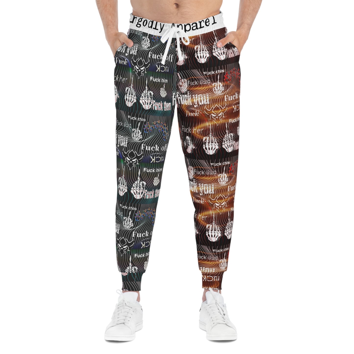 F*ck Off Skull AOP Joggers — All-Over Print Edgy Streetwear Sweatpants
