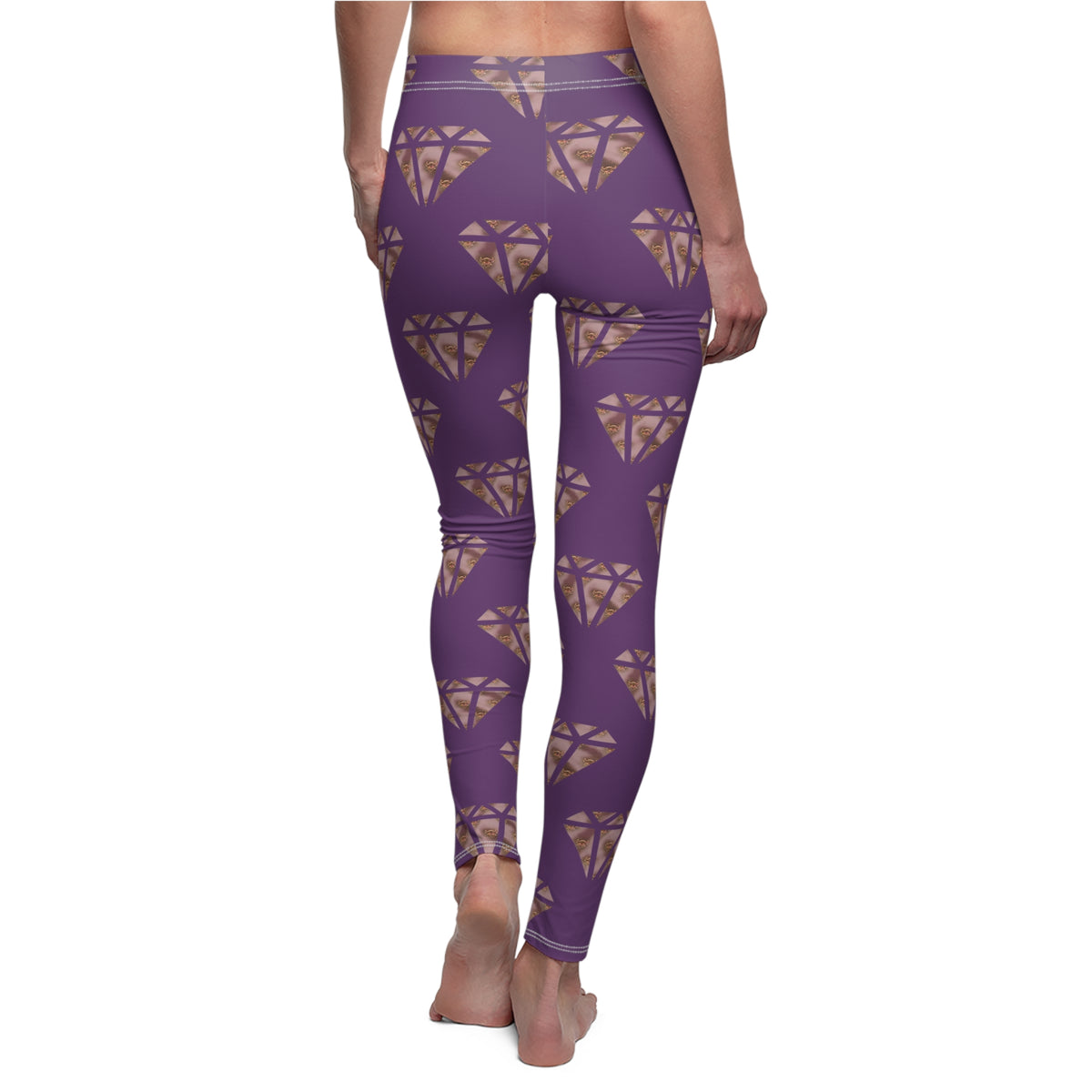 Purple Ungodly Logo Diamond Pattern Leggings