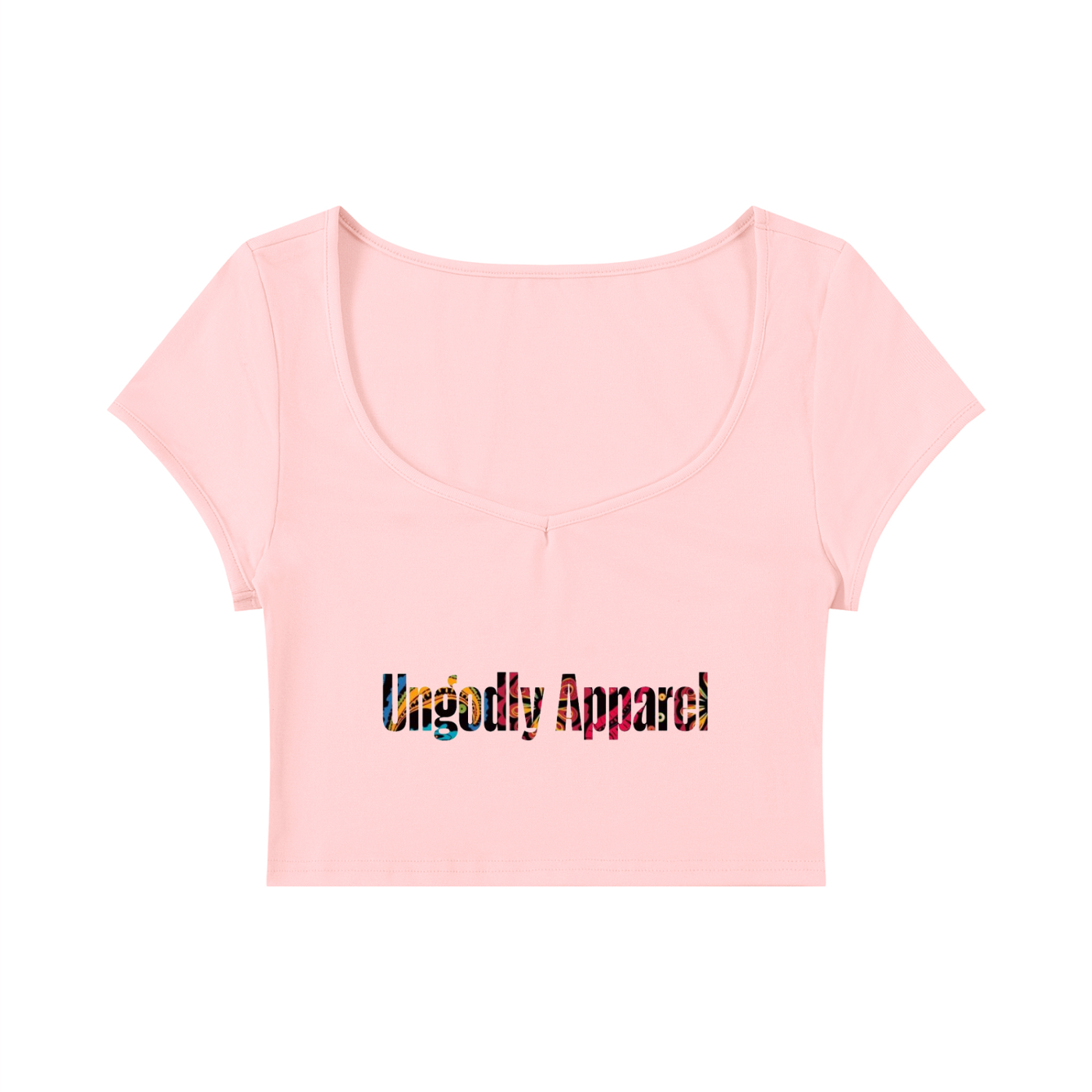 "Ungodly Apparel Bandana Font" Women's Slim Cap Sleeve Crop T-Shirt