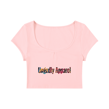 "Ungodly Apparel Bandana Font" Women's Slim Cap Sleeve Crop T-Shirt