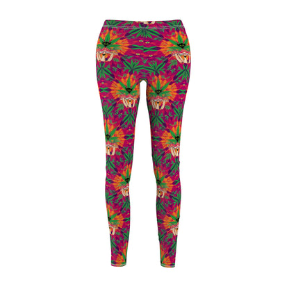 "Marijuana fumes and Shrooms" Tropical Vibes Women's Leggings - Casual, Funky Print for Comfort and Style