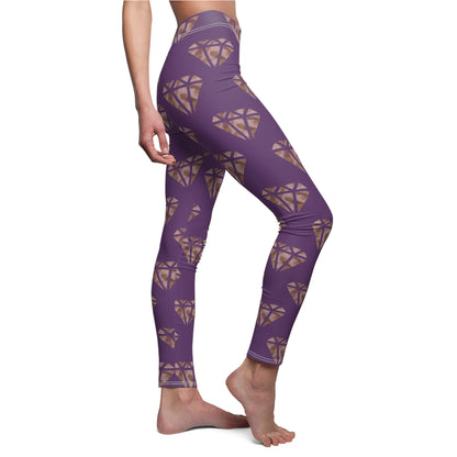 Purple Ungodly Logo Diamond Pattern Leggings