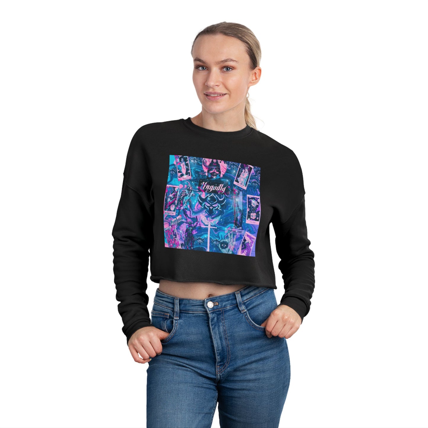 "Ungodly Tarot" Sweatshirt — Vaporwave Collage 'Royalty' Graphic