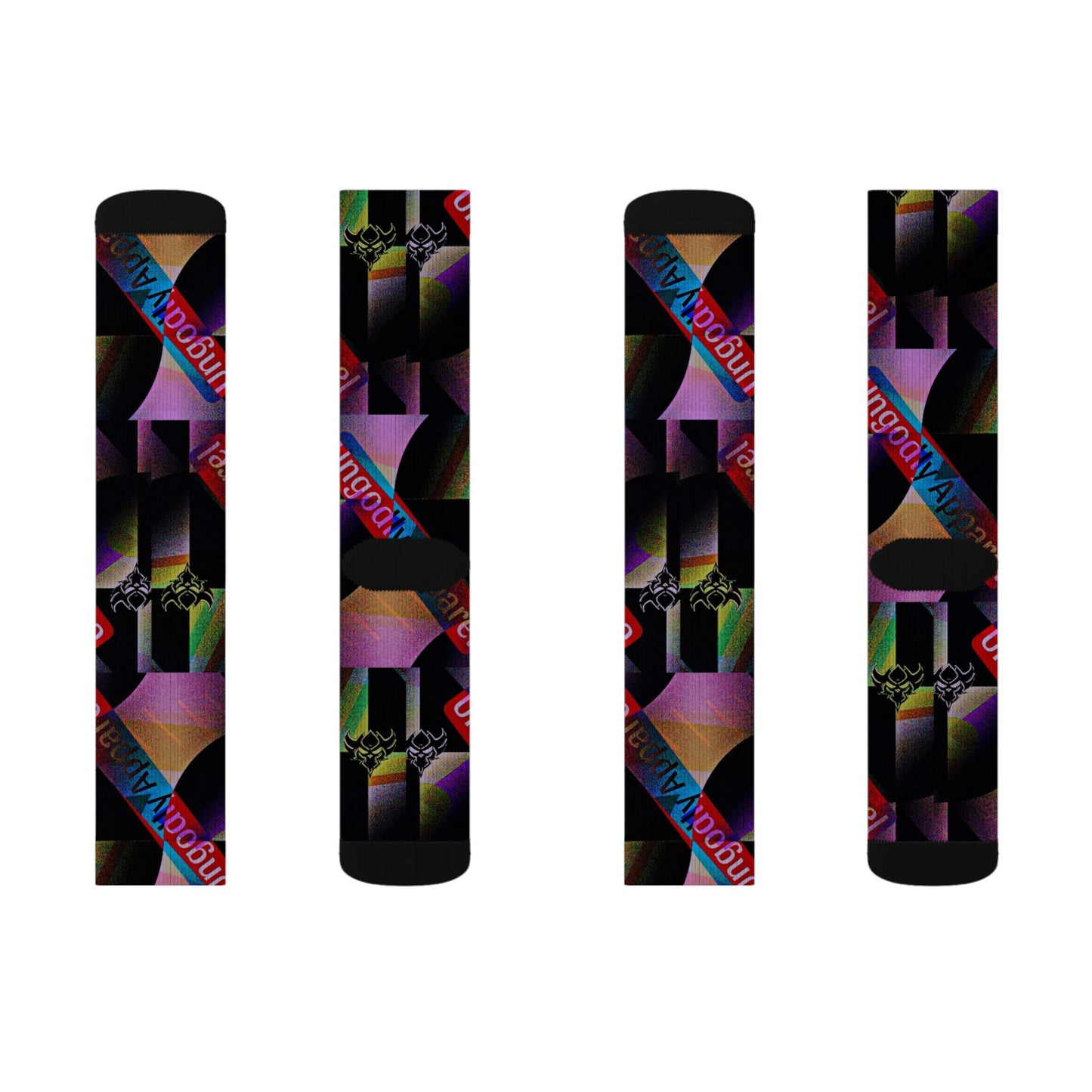 Abstract Neon Pattern Sublimation Socks