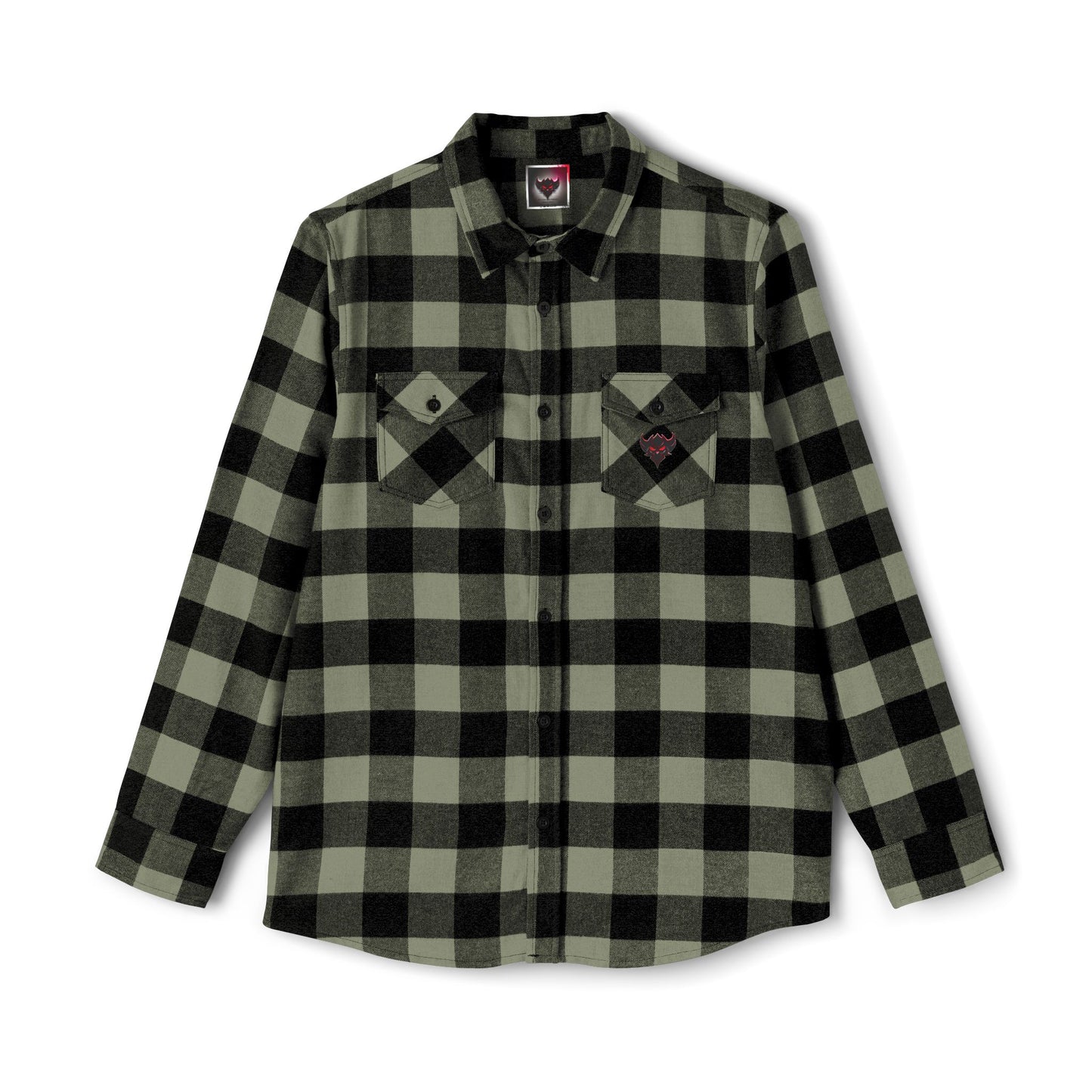 "Ungodly Apparel" Unisex Flannel Shirt, Cozy Layering Shirt, Casual Style, Outdoor Adventure Clothing, Graphic Design Shirt, Gift for Him/Her