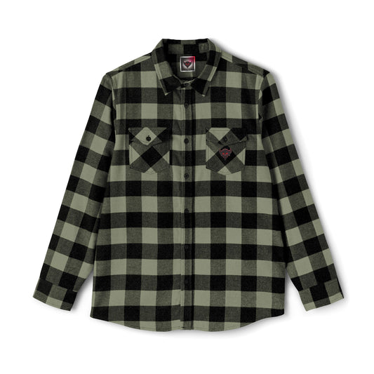 "Ungodly Apparel" Unisex Flannel Shirt, Cozy Layering Shirt, Casual Style, Outdoor Adventure Clothing, Graphic Design Shirt, Gift for Him/Her