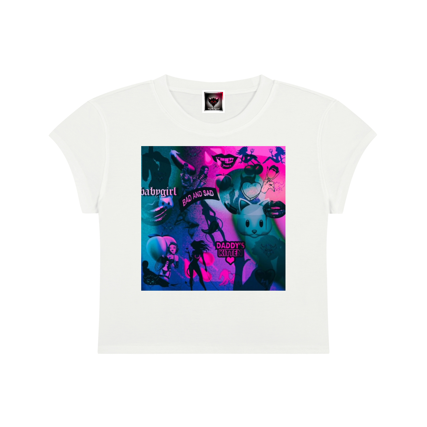 "Bad and Sad" Women's Slim-Fit Cropped T-Shirt