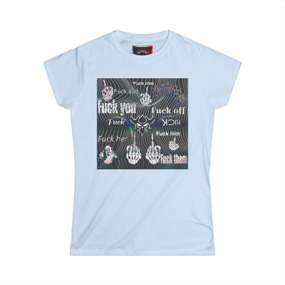 Graphic Tee — Edgy "Fuck You" Repeated Text Design