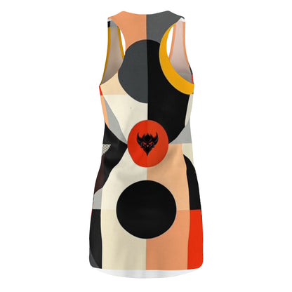 Abstract Geometric Racerback Dress — Retro Circles Print