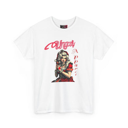 Vintage Pin-Up 'Ms Claus' Tee — Retro Rockabilly Cotton T-Shirt