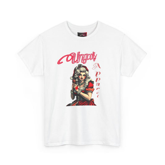 Vintage Pin-Up 'Ms Claus' Tee — Retro Rockabilly Cotton T-Shirt