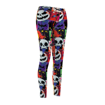 Halloween-Themed Women's Casual Leggings, Spooky Leggings, Festive Activewear, Halloween Outfit, Cozy Fall Fashion
