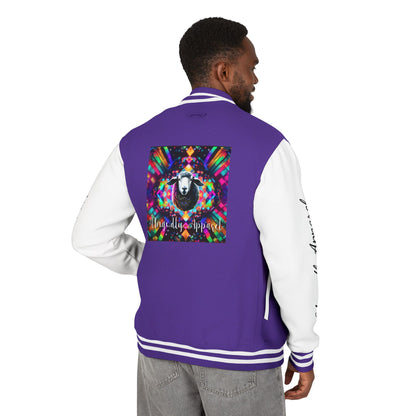 Letterman Jacket — Pink Kaleidoscope "Black Sheep of the Family"  Design with 'Ungodly Apparel' Sleeve Text