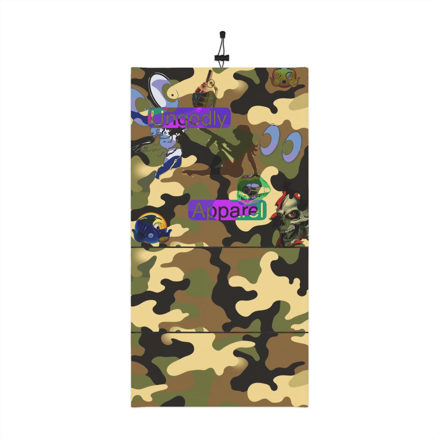 Camo Winter Neck Gaiter with Drawstring – 'Ungodly Apparel' Graphic