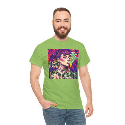 Chic Unisex Heavy Cotton Tee - 'High and Mighty' Graphic Shirt for Trendsetters