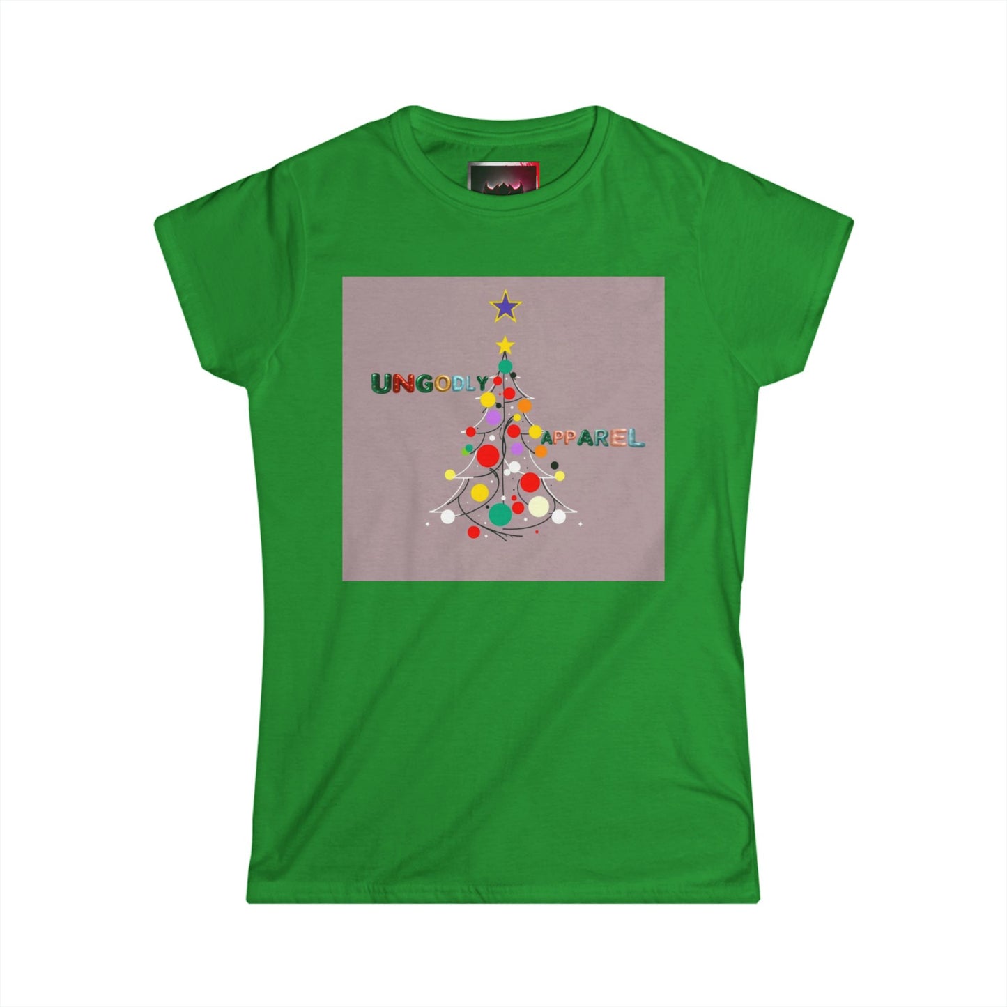 Women’s Christmas Tree Tee — Colorful Holiday Tree Graphic Shirt