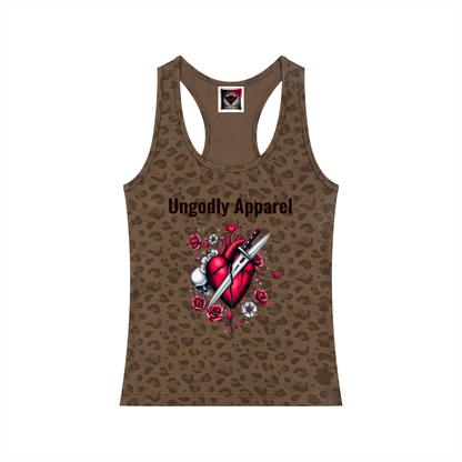 "Stabbed in the Heart" Women’s Leopard print Tank Top