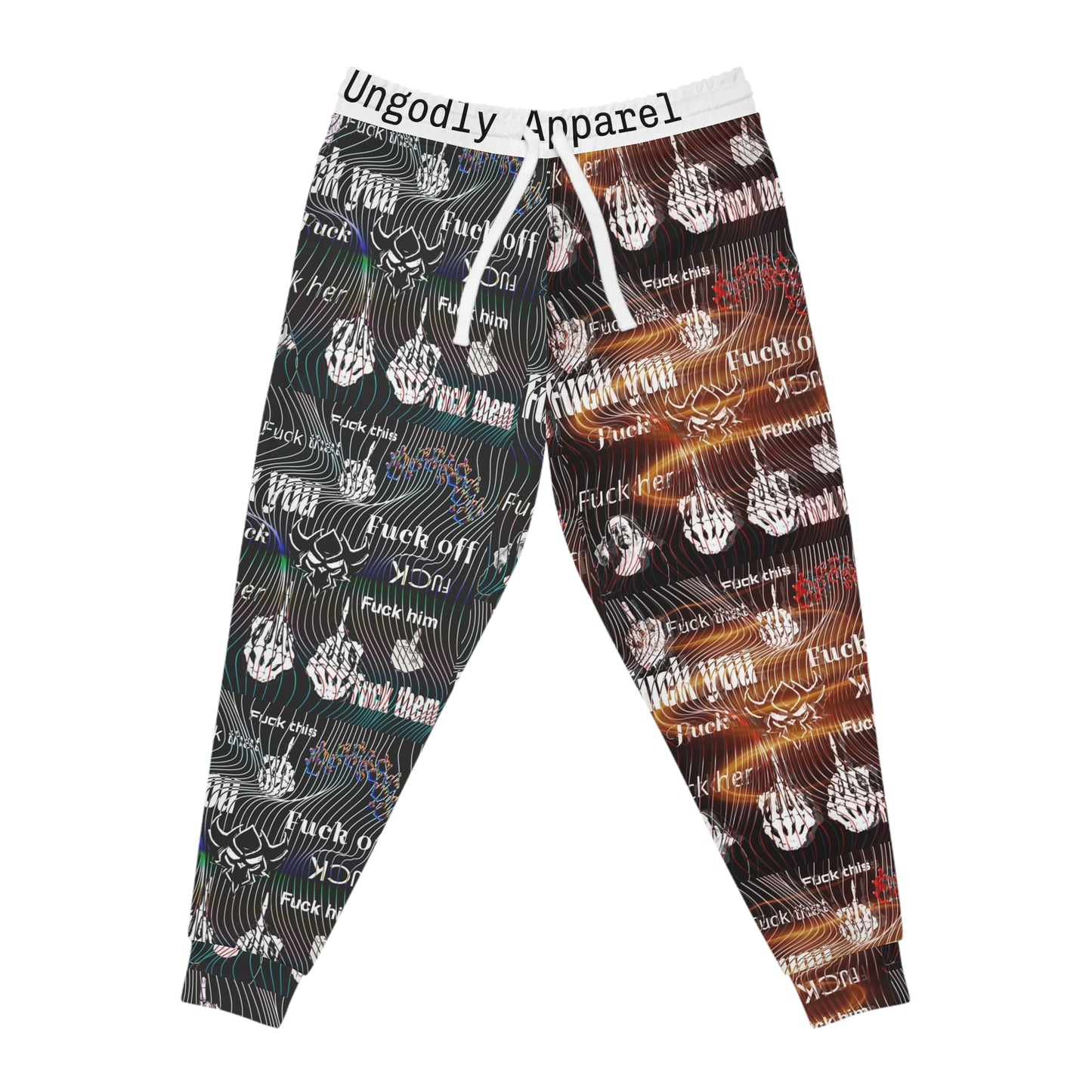 F*ck Off Skull AOP Joggers — All-Over Print Edgy Streetwear Sweatpants