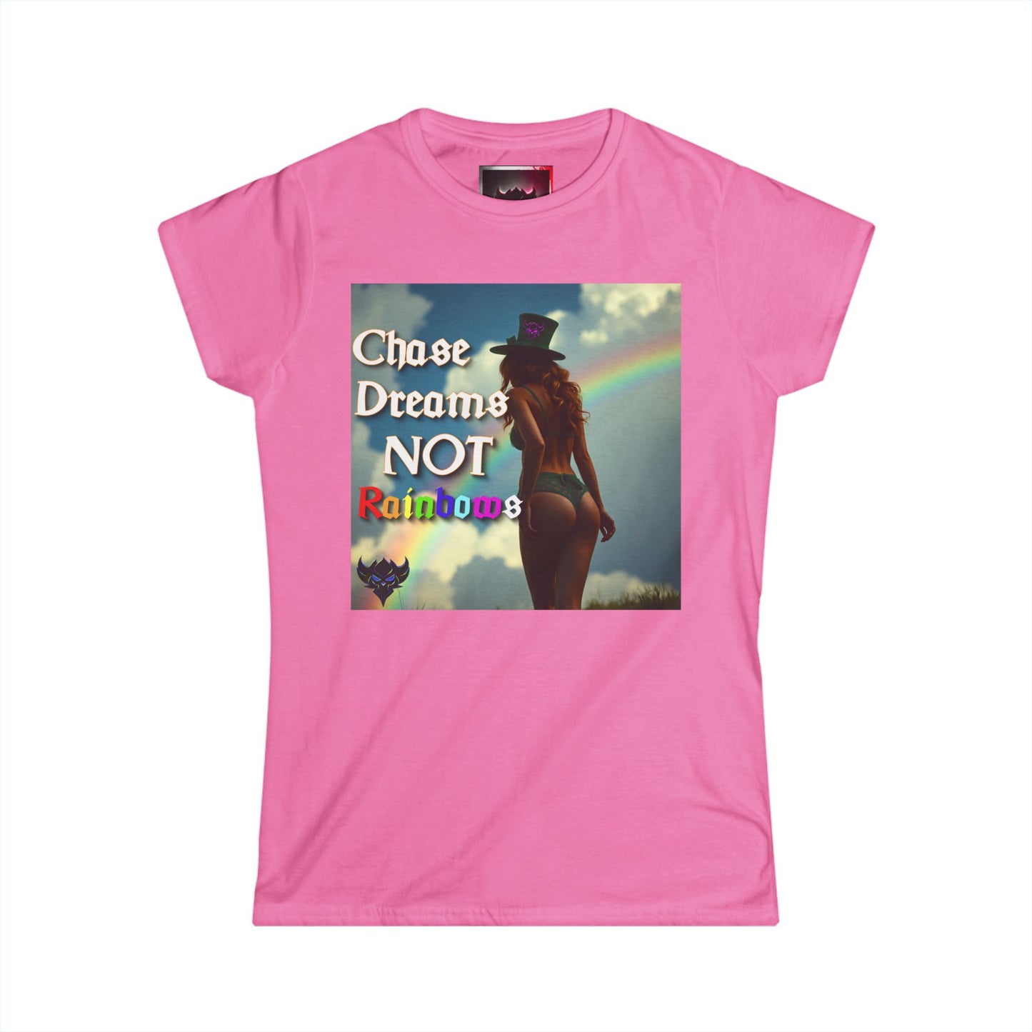 Inspirational Women's Softstyle Tee - 'Chase Dreams NOT Rainbows'