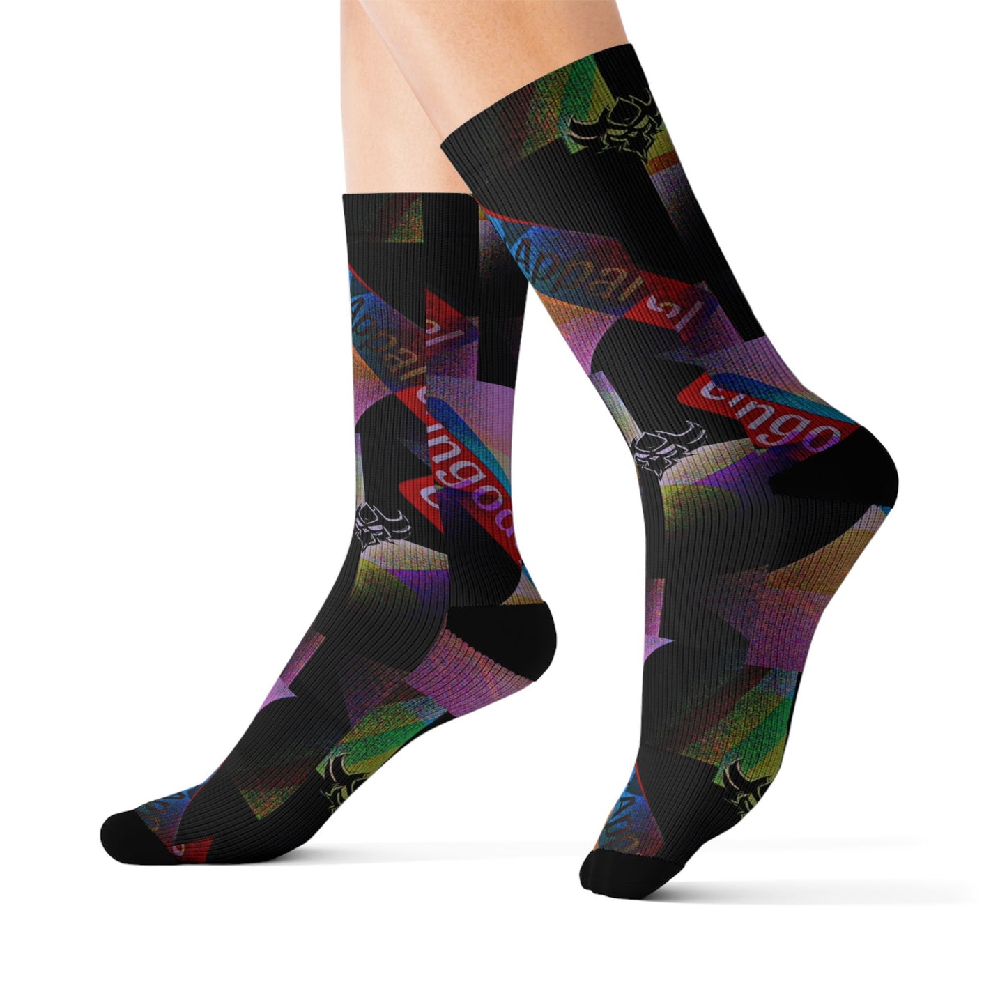 Abstract Neon Pattern Sublimation Socks