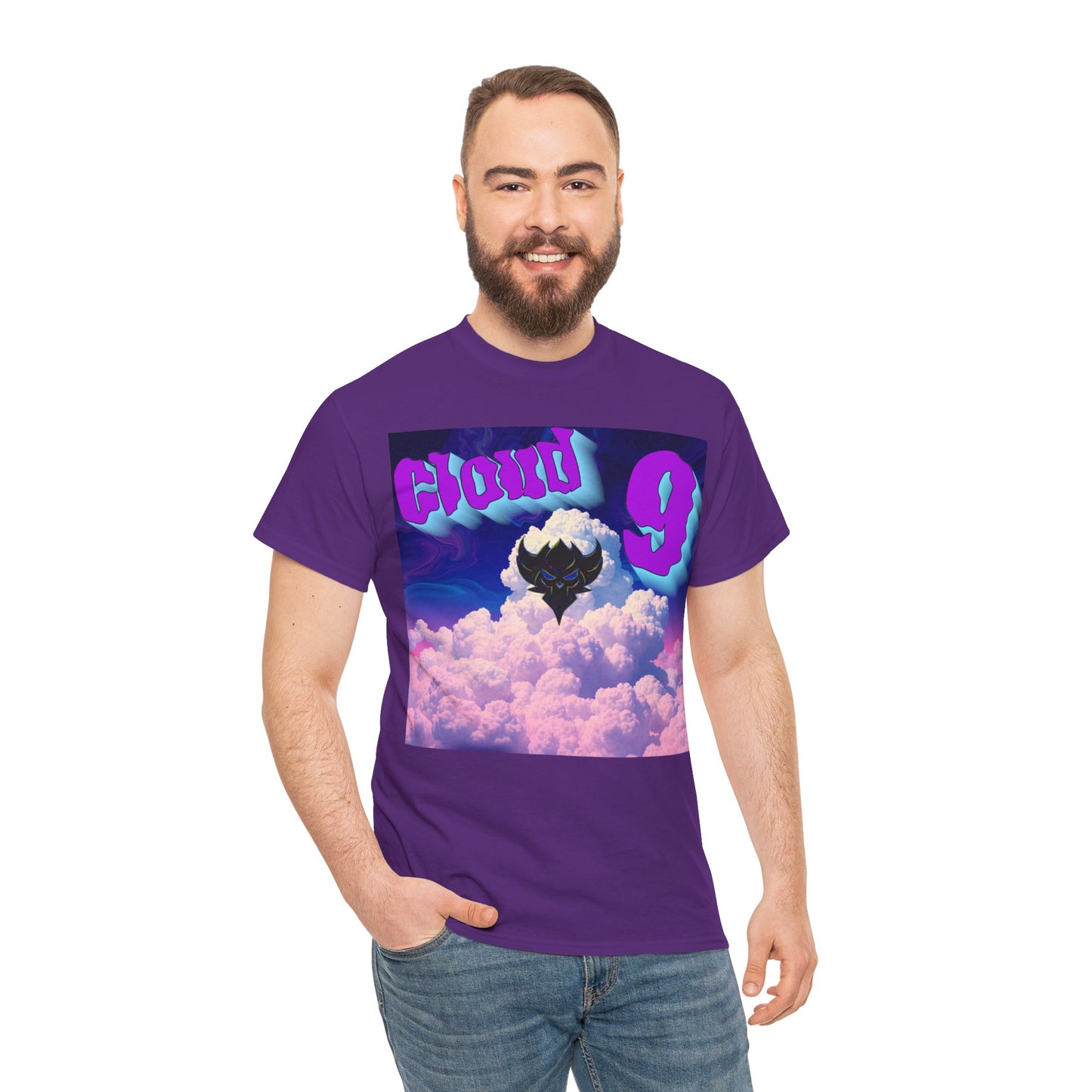 "Cloud Nine" Unisex Heavy Cotton Tee - Relaxed Style with Dreamy Graphic Design