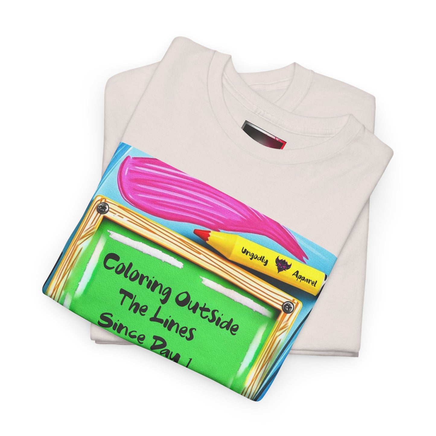 "Coloring Outside the Lines Since Day One" Unisex Heavy Cotton Tee