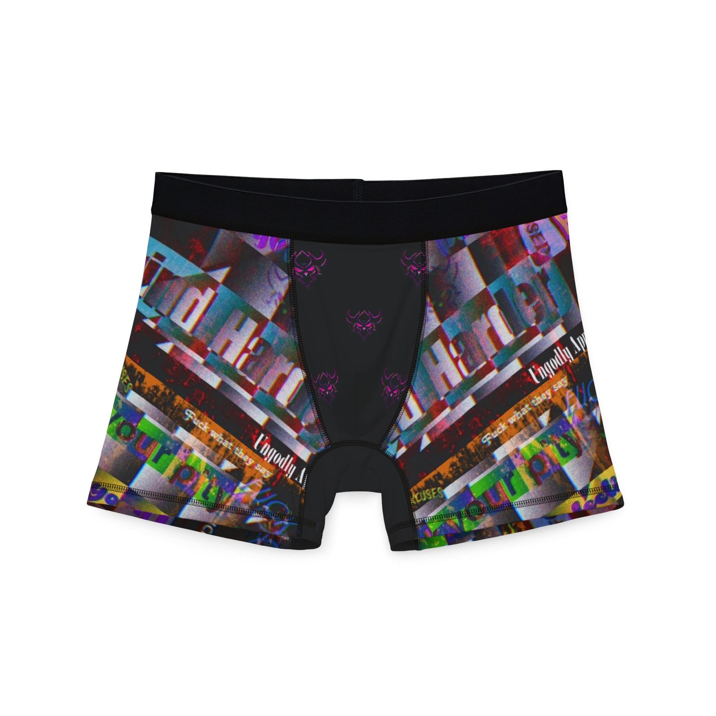 Men's Boxer Briefs — Colorful Collage 'Grind Harder'