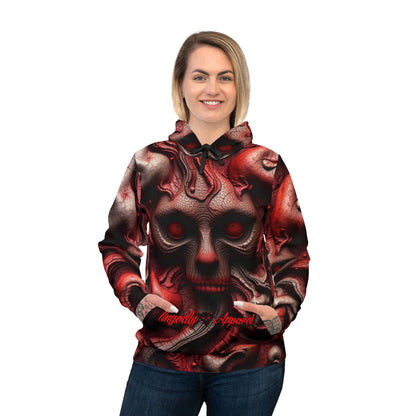 Gritty Skull Hoodie - Unisex Athletic Wear, Streetwear Style, Cryptic Design, Gift for Gamers, Halloween Apparel