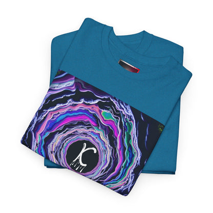 "K-Hole" Unisex Heavy Cotton Tee - Cosmic Swirl Graphic Tee for Trendy Vibes