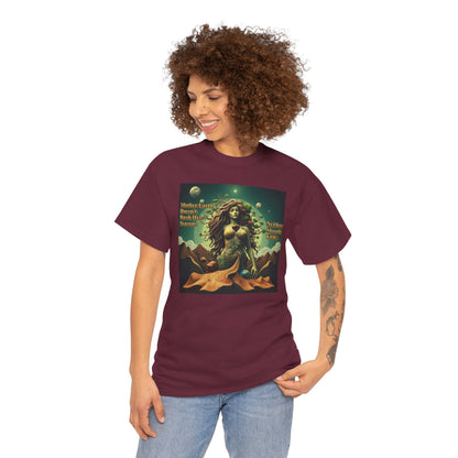 "Mother Earth Doesn't Rush her Reasons, Neither Should You"  Unisex Heavy Cotton Tee - Eco-Inspired Graphic T-Shirt