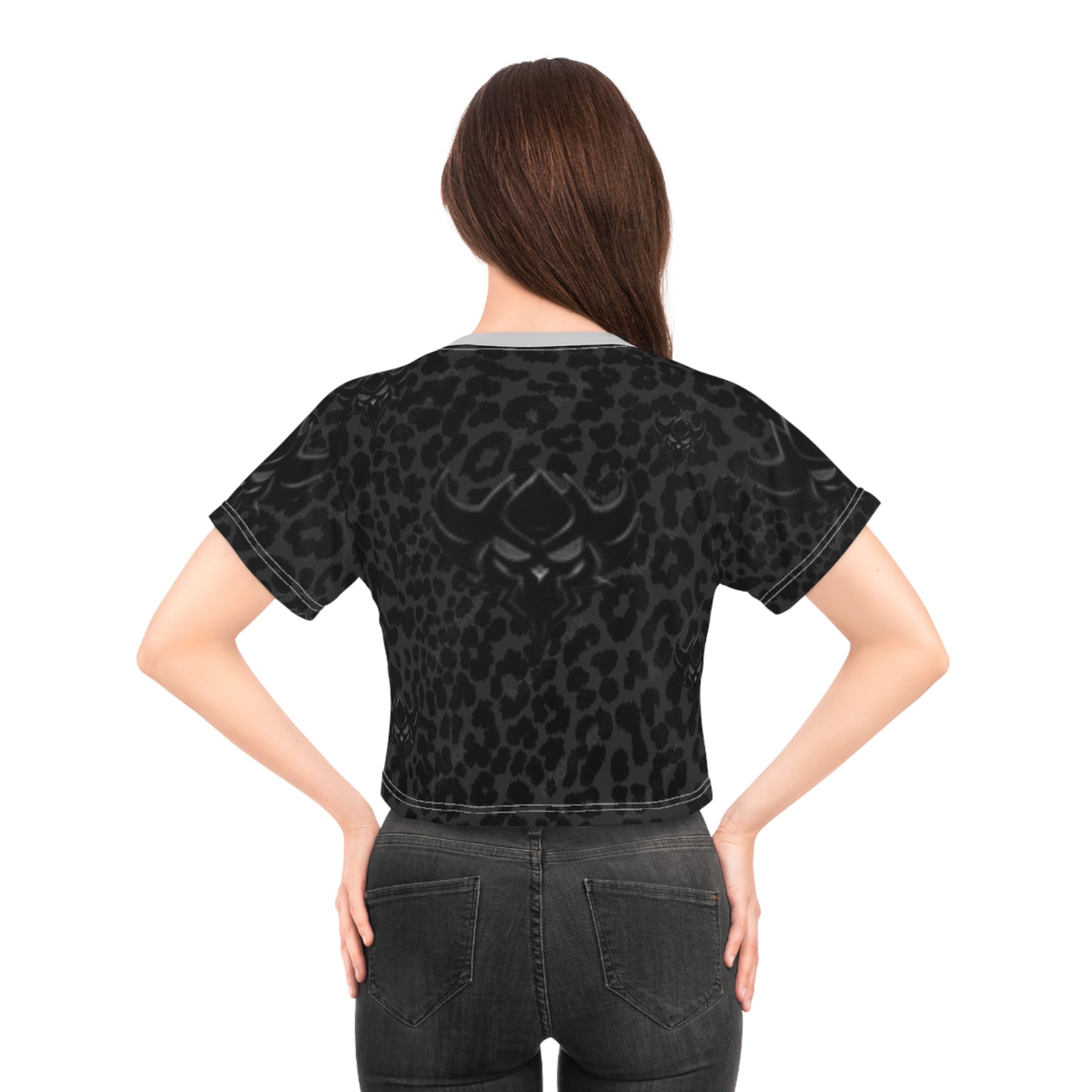 Ungody Apparel Dark Black Panther Skull Crop Tee — Gothic Streetwear