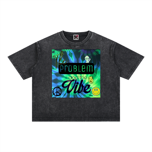 "The Problem and the Vibe" Mineral Wash Boxy Cotton T-Shirt