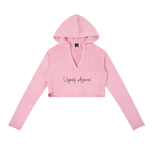 "Angels vs Demons" Vintage Washed Raw Edge Hoodie