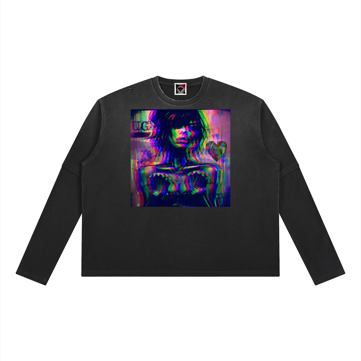 "Unchained Energy" Unisex Vintage Wash Layered T-Shirt