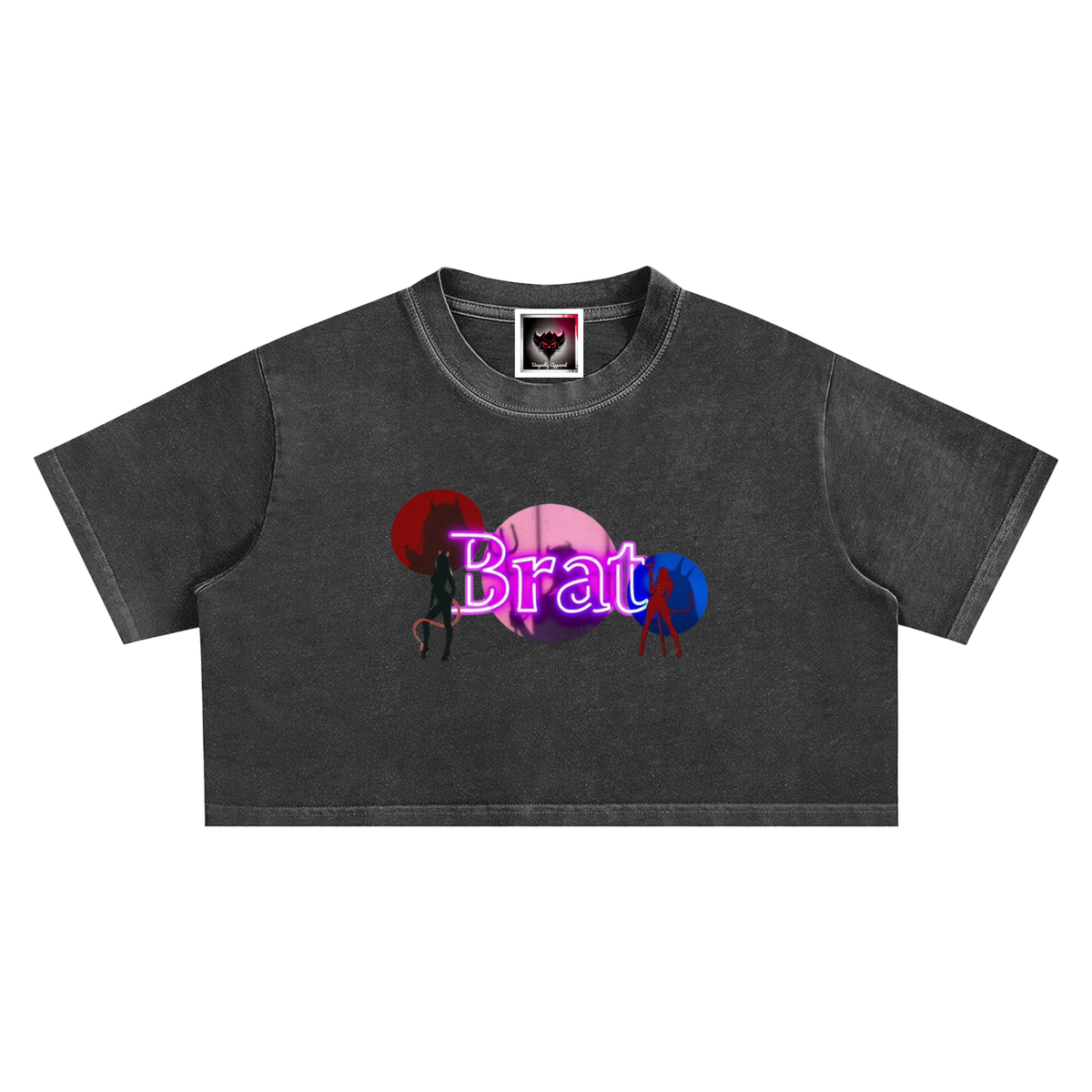 "Brat" Snow Washed Crop Top