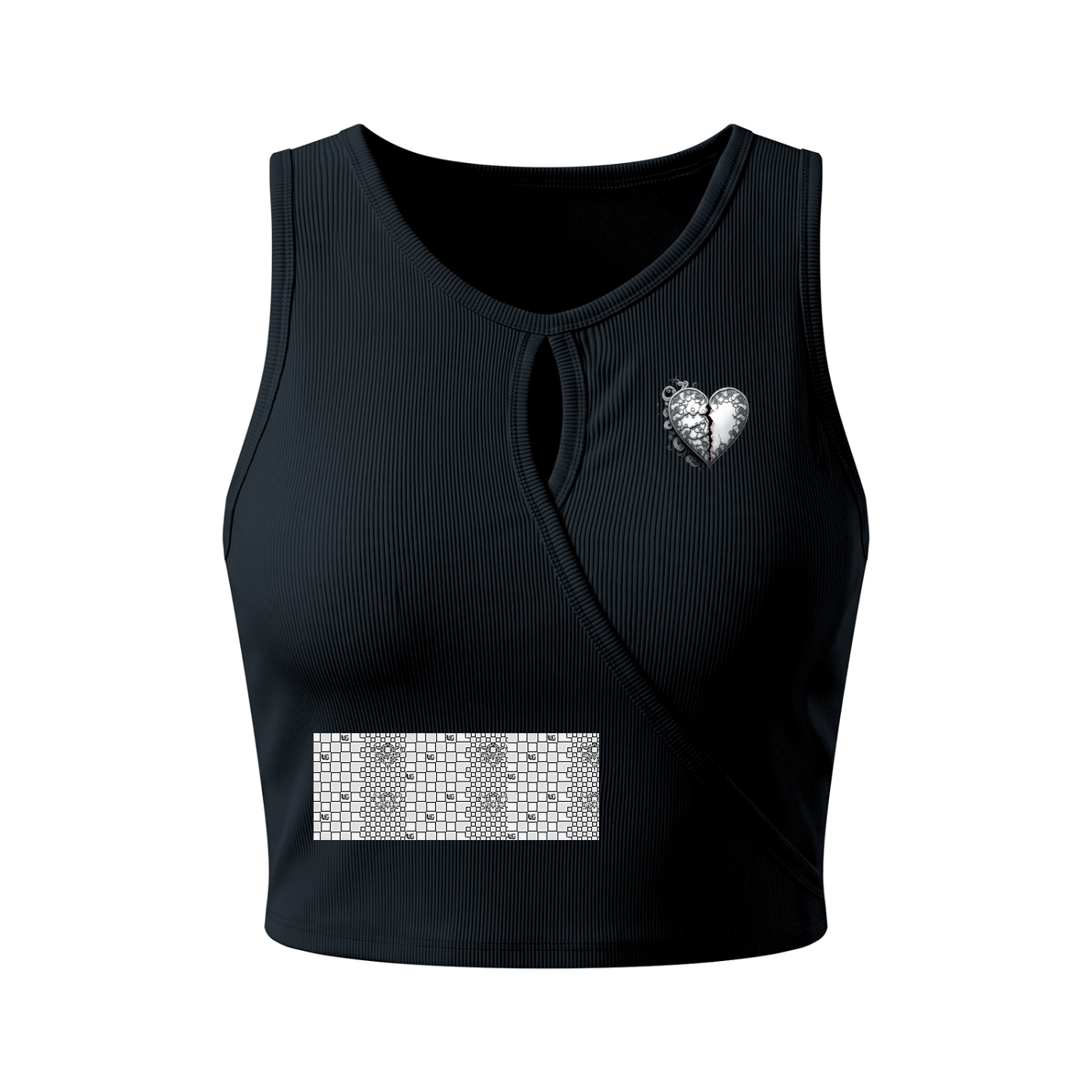 "UG Checkerboard Pattern" Women’s Hollow-Out Yoga Tank Top