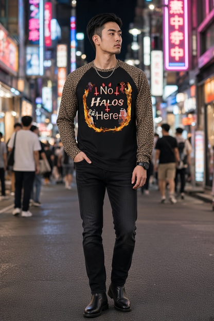 "No Halos Here" Unisex Vintage Wash Distressed Layer T-Shirt
