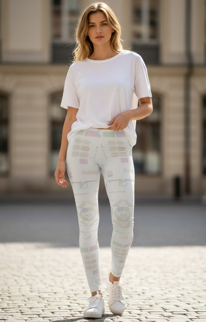 Ungodly Pastel Geometric Print Leggings — Women's Casual Leggings