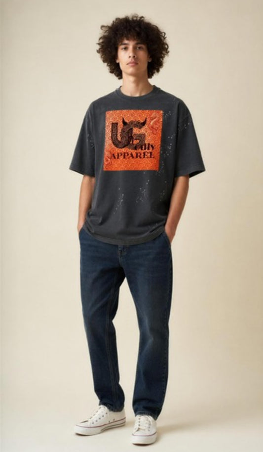 "Ungodly Apparel" Hand-Frayed Sunfade Paint Splatter T-Shirt