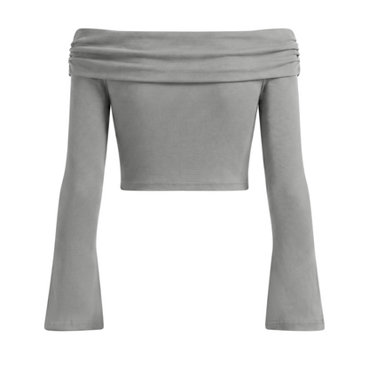 "UG Apparel Chain Pattern" Women's Off-the-Shoulder Bell Sleeve Crop T-Shirt