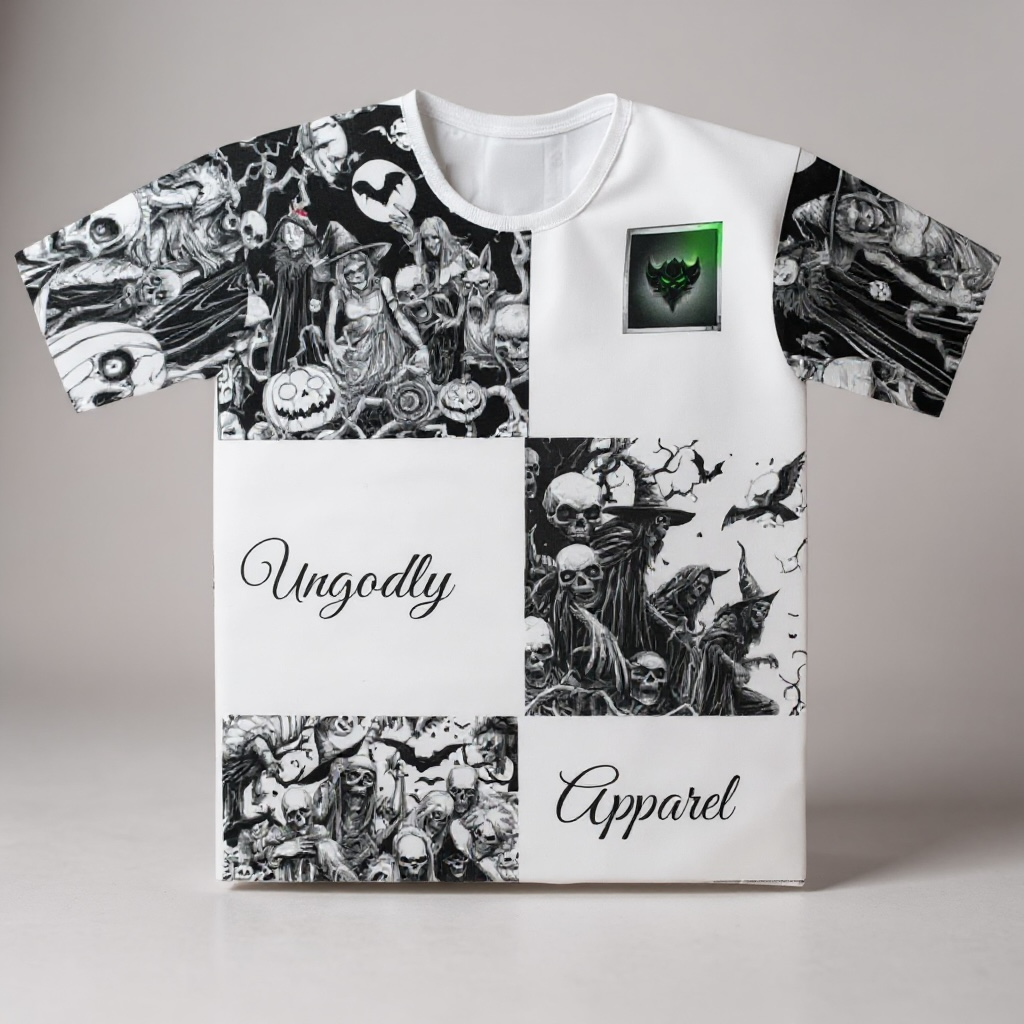 Gothic Graphic Tee, Halloween Shirt, Casual Wear, Unique Gift for Men, Street Style Apparel, Scary Graphic T-Shirt