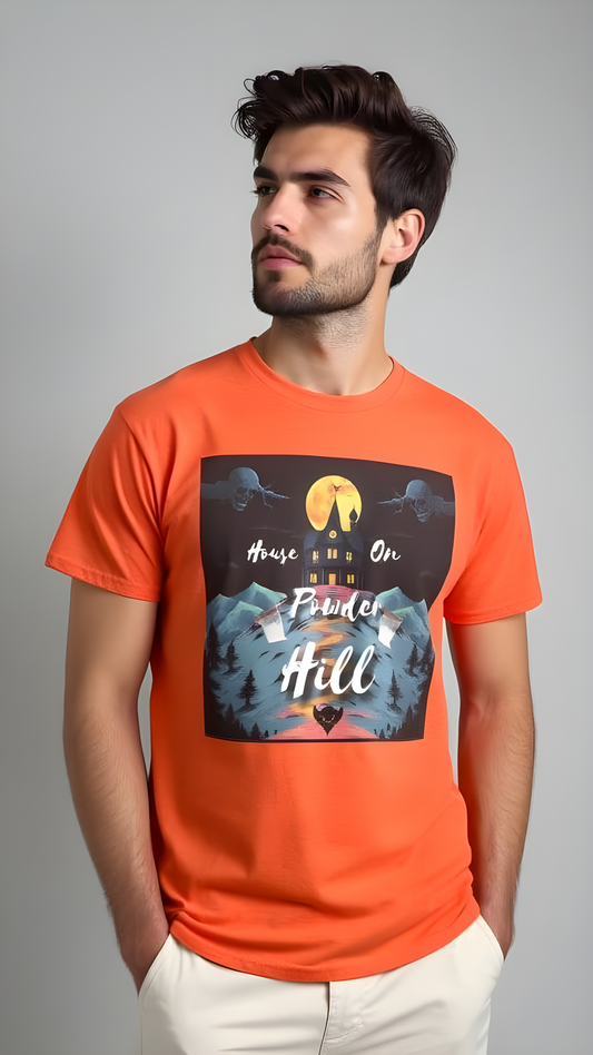 "House on Powder Hill" Inspirational Nature Tee, Adventure Shirt, Mountain Lover Gift, Outdoor Graphic Tee, Travel Shirt, Camping Apparel