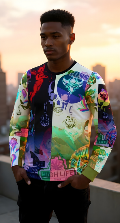 Skull & Hustle Collage Long Sleeve Shirt