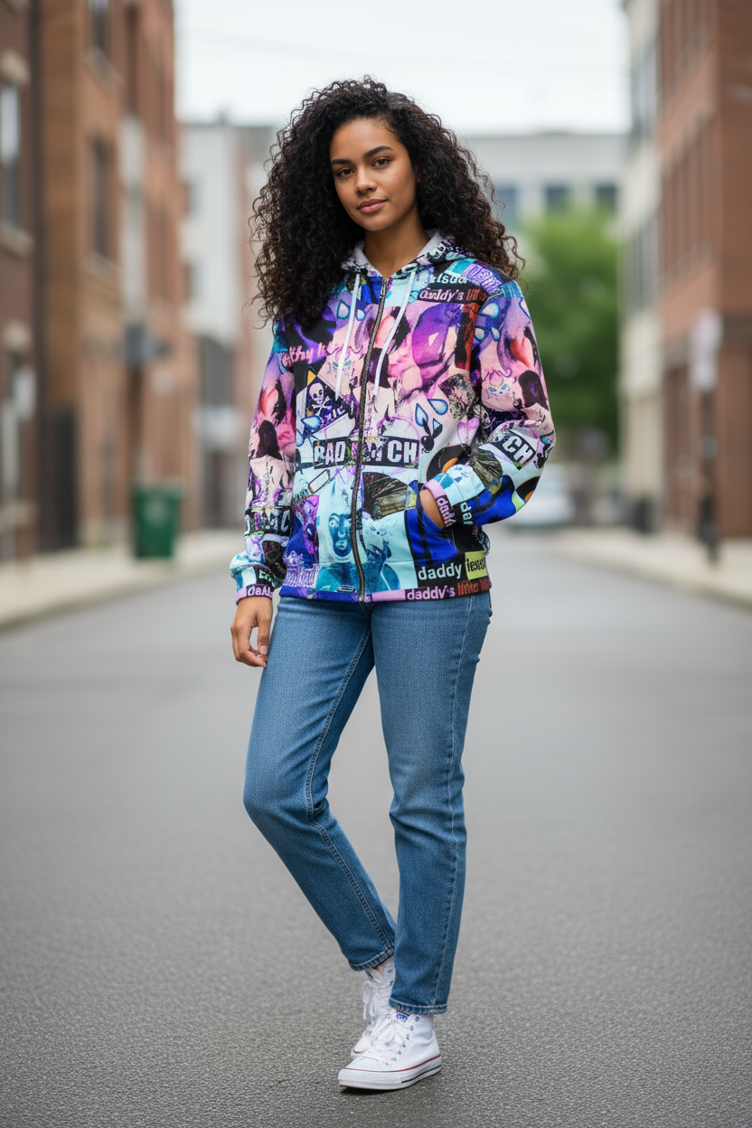 Vibrant Graphic Women's Hoodie - Bad Bitch Collection