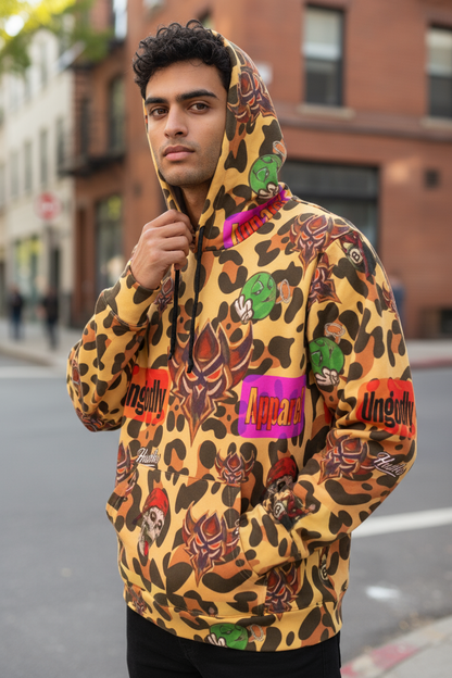 "Ungodly Leopard" Bold Graphic Athletic Hoodie