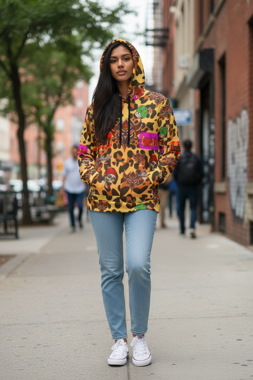 "Ungodly Leopard" Bold Graphic Athletic Hoodie