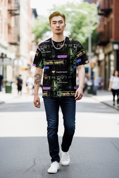 "Ungodly Apparel" Men's Graphic Loose T-shirt - Unique AOP Design for Creative Souls