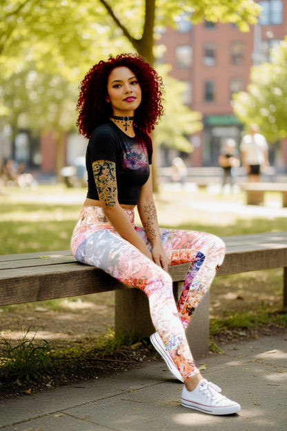 Demon Colorful Women's Cut & Sew Leggings - Trendy & Comfortable Activewear